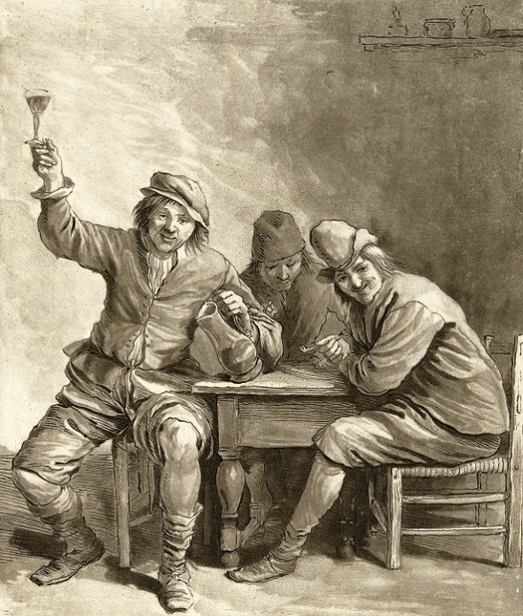 Leendert Bresser - Drinkgezelschap (18e eeuw).